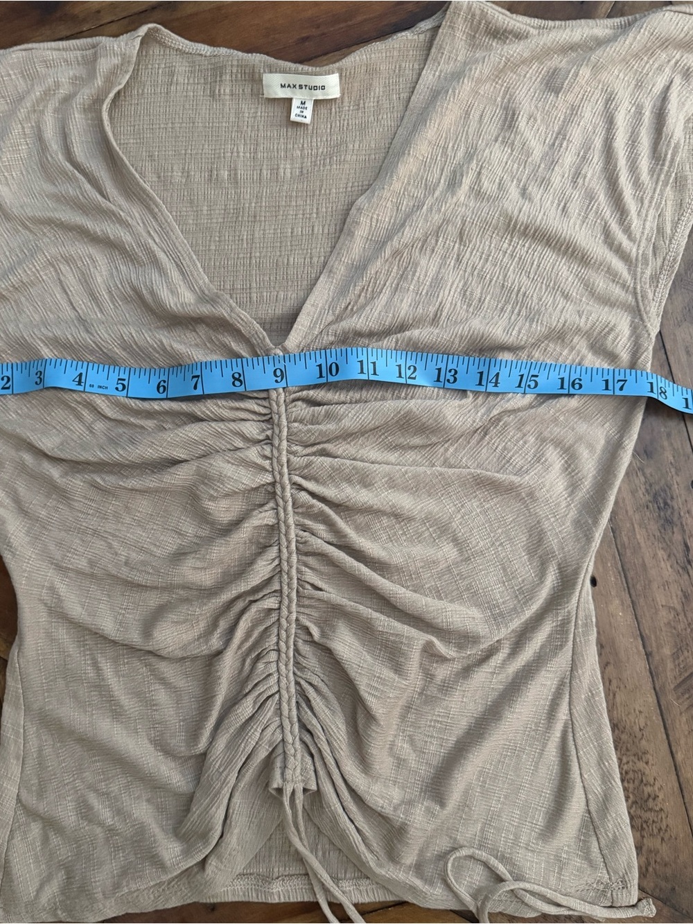 Max Studio Beige Ruched Blouse - Picture 7 of 8